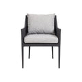 Modern Gray Upholstered Outdoor Chair with Rattan Frame